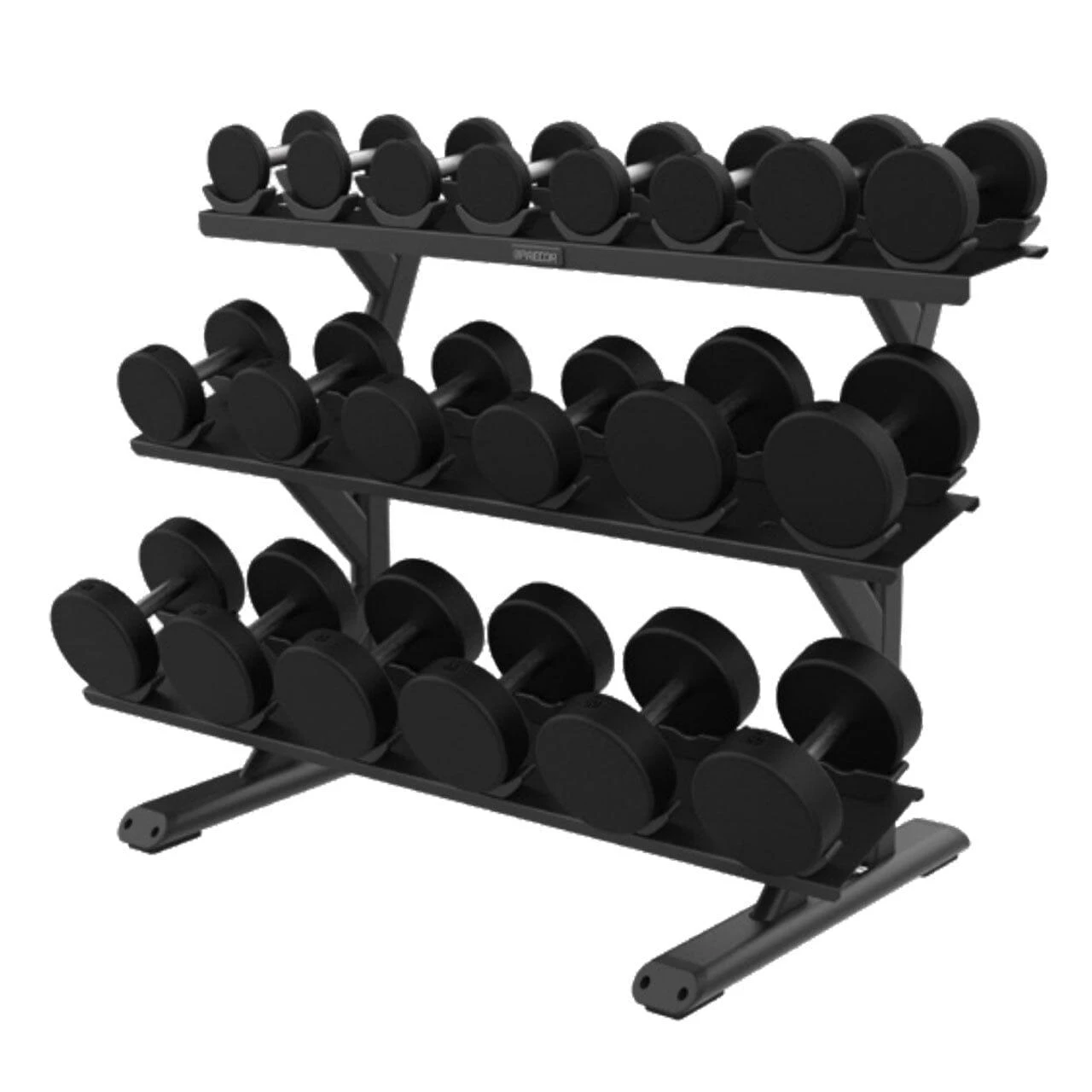 Precor Vitality Series 3-Tier, 10-Pair, Saddle Tray Dumbbell Rack (VBR 6814)(Precor Vitality Series 3 Tier 10 Pair Saddle Tray Dumbbell Rack Vbr 6814) 4 Precor Vitality Series 3-Tier, 10-Pair, Saddle Tray Dumbbell Rack (VBR 6814)(Precor Vitality Series 3 Tier 10 Pair Saddle Tray Dumbbell Rack Vbr 6814) - Image 2